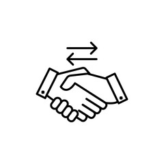 Business agreement handshake icon Thin line art isolated