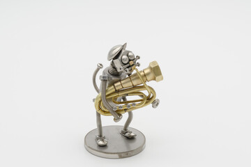 チューバを吹く猫のフィギア・メタルフィギア