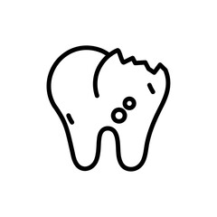 Obraz premium Cavities icon Thin line art isolated