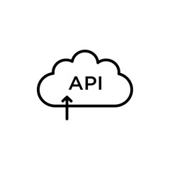 Cloud API icon Thin line art isolated