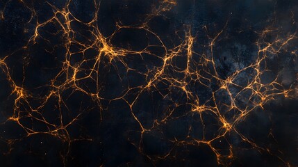 Dynamic electric neuron network visualization digital art abstract background dark environment close-up view conceptual energy