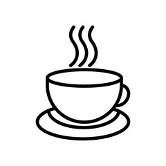 coffee cup icon Thin line art isolated