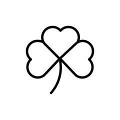 Clover icon Thin line art isolated