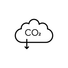 CO2 reduction icon Thin line art isolated