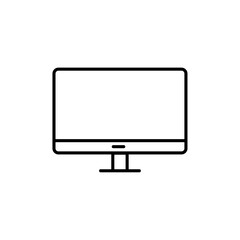 Computer monitor icon Thin line art isolated