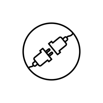 black plug icon inside circle clip art preview