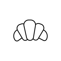 Croissant icon Thin line art isolated