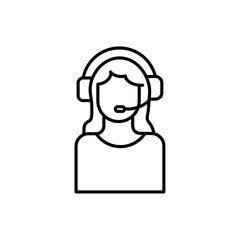 customer support icon Thin line art isolated