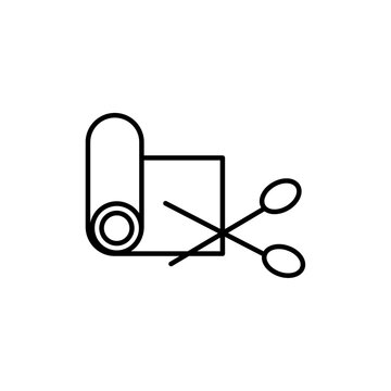 black line art roll paper scissors clip art preview