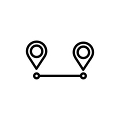 Destination distancing icon Thin line art isolated