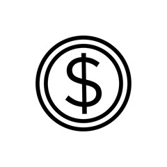 Dollar icon Thin line art isolated