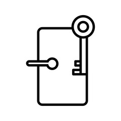 Door key icon Thin line art isolated