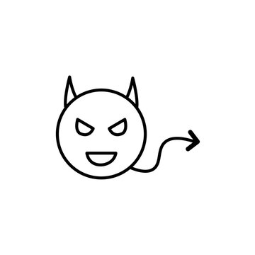 recommend clip art: Demon devil icon Thin line art isolated