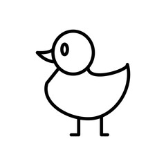Duck icon Thin line art isolated