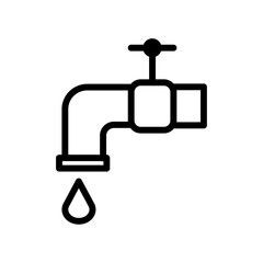 Faucet tap water icon Thin line art isolated