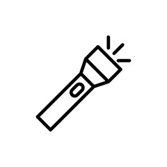 Flashlight icon Thin line art isolated