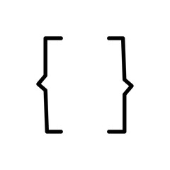 Font brackets icon Thin line art isolated