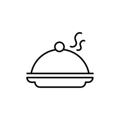 Food Tray and Cover icon Thin line art isolated