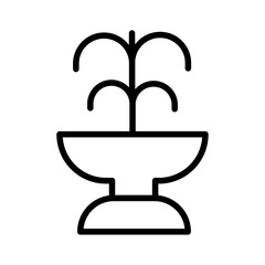Fountain icon Thin line art isolated