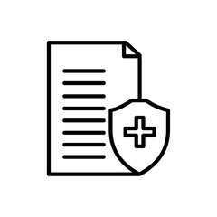 Fototapeta premium Health insurance icon Thin line art isolated