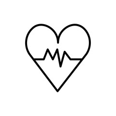 Heart rate icon Thin line art isolated