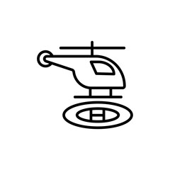 helicopter helipad icon Thin line art isolated