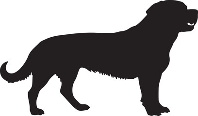 Labrador Retriever Silhouette: Majestic Canine Vector