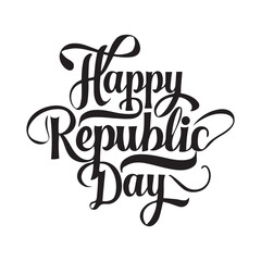 Stylish Happy Republic Day typography design