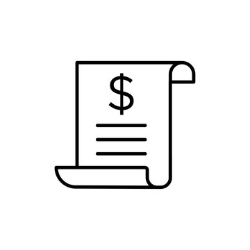 recommend clip art: Invoice document icon Thin line art isolated