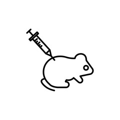 Lab rat experiment icon Thin line art isolated