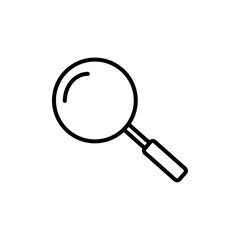 Magnifying glass icon Thin line art isolated