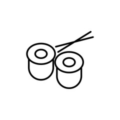 Maki sushi roll icon Thin line art isolated