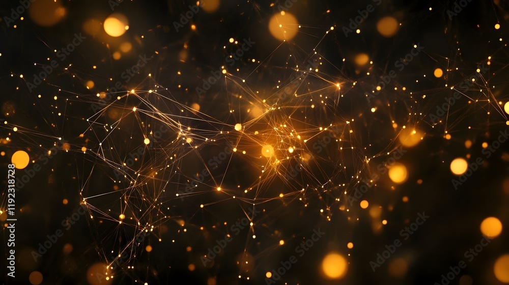 Poster dynamic particle interaction in abstract visualization digital realm animation dark background macro