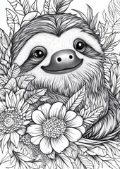 Fototapeta premium Sloth Coloring Pages
