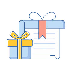 gift receipt vector icon, gift receipt vector illustration - simple illustration of gift receipt, perfect for gift receipt logos and icons