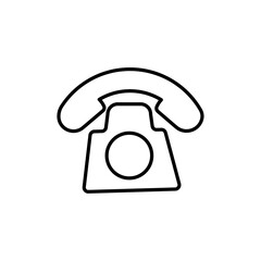 old phone icon Thin line art isolated
