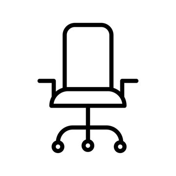 recommend clip art: Office chair icon Thin line art isolated