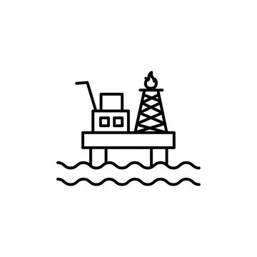 recommend clip art: Oil platform icon Thin line art isolated