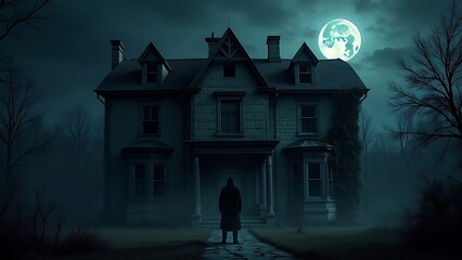 Old, Abandoned Buildings. horror background . youtub thumbnail background 