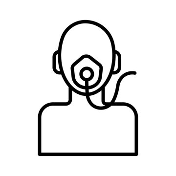 patient wearing oxygen mask outline clip art preview