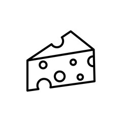 piece of cheese icon Thin line art isolated