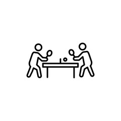 Ping-pong, table tennis icon Thin line art isolated