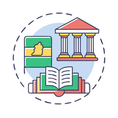 library with black history section icon, library with black history section vector, 