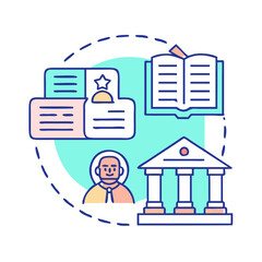 library with black history section icon, library with black history section vector, 