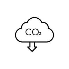 Reduce carbon dioxide co2 icon Thin line art isolated