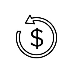 refund money icon Thin line art isolated