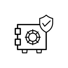 Safe vault box icon Thin line art isolated