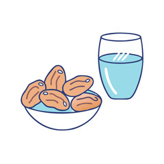 dates and water vector icon, dates and water vector illustration - simple illustration of dates and water, perfect for dates and water logos and icons