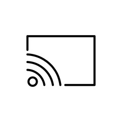 Screen cast icon Thin line art isolated