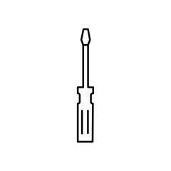 Screwdriver icon Thin line art isolated